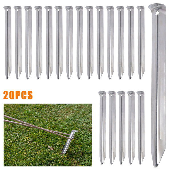 Metal Tent Peg 22cm Long V’ shaped galvanised pegs x 20 Per Pack