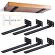 6 Heavy Duty Black Shelf Brackets - 8 Inch Floating Shelf