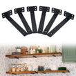 6 Heavy Duty Black Shelf Brackets - 8 Inch Floating Shelf