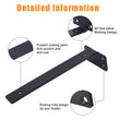 6 Heavy Duty Black Shelf Brackets - 8 Inch Floating Shelf
