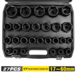 27PC 3/4" Drive 6PT Long Reach Impact Sockets