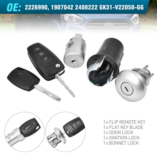 DOOR IGNITION BARREL 2 KEYS FOR FORD