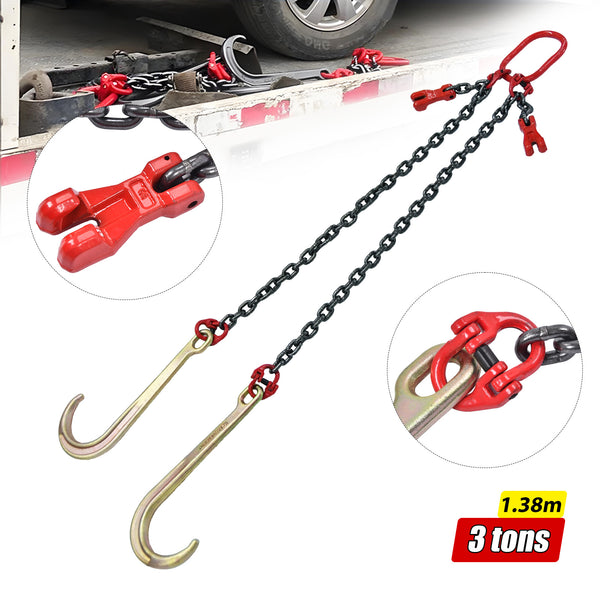1.4 M V-Assembly J Hook Brother Winch Chain Tow Recovery