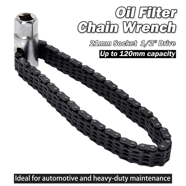 Oil Filter Wrench Chain Spanner Socket Removing Filter 21mm