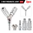2x Airline Air Compressor Line Hose 1/4 BSP Y Piece 3 Way