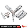 2x Airline Air Compressor Line Hose 1/4 BSP Y Piece 3 Way