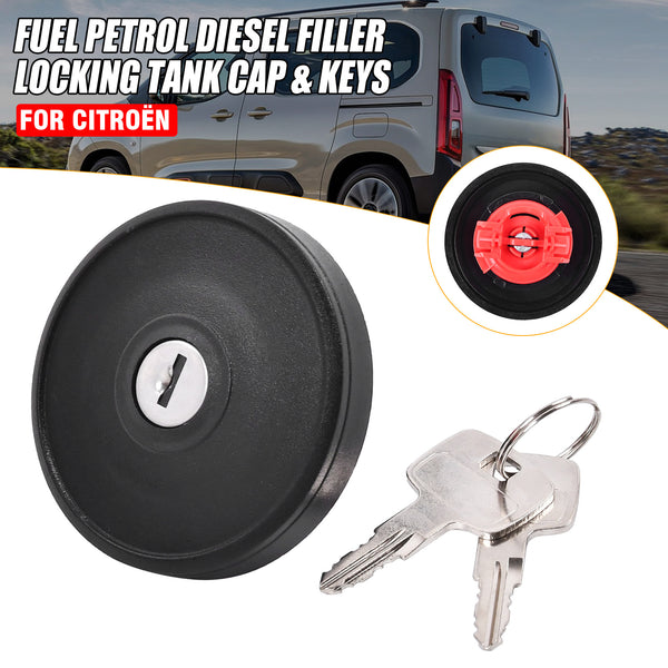 FUEL PETROL DIESEL FILLER LOCKING TANK CAP W/KEYS