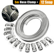 5M Stainless Steel Hose Clamp Large Adjustable Clips with Fasteners