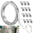 5M Stainless Steel Hose Clamp Large Adjustable Clips with Fasteners