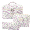 Quilted Makeup Bag Set 3 PCS Floral Cotton Makeup Bag