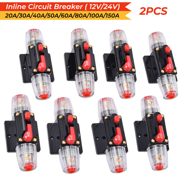 Trip DC Car Audio Solar Energy Inline Circuit Breaker 12V Fuse Holder