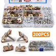 200Pcs Assorted Spire Clips U Nuts Captive Speed Fasteners