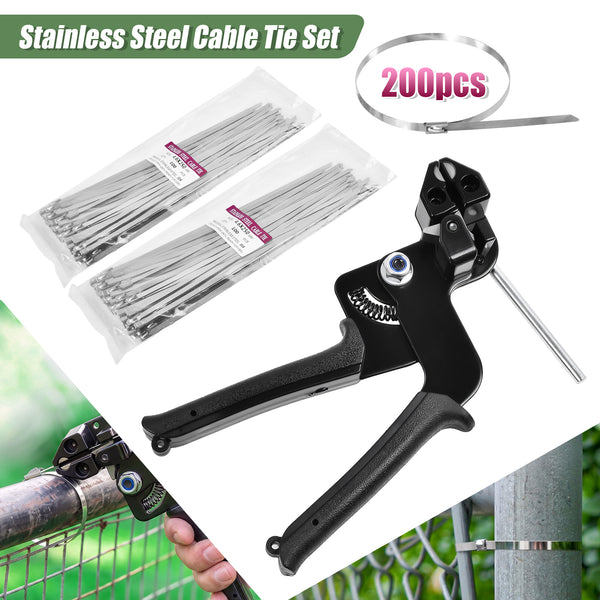 200 Stainless Steel Cable Tie Gun Zip Tie Wrap Tool Wear Resistance