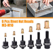 6PCS Hand Rivet Nut Head Nuts