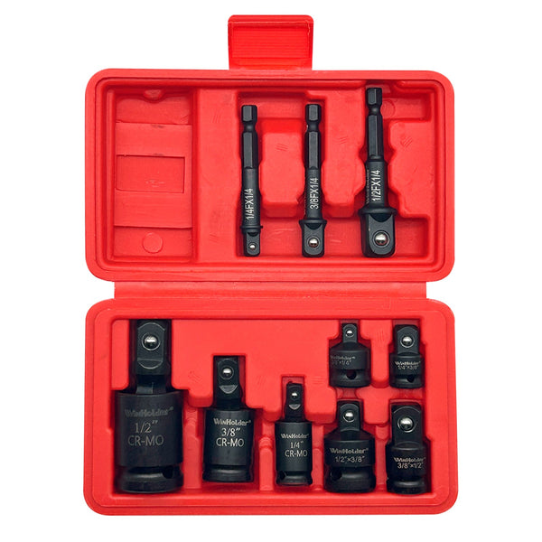 10x Impact Socket Adapter Set 360° Female to Male