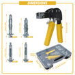 72pc Hollow Wall Fixings & Anchor Setting Tool Kit Set Plaster Boarding & Case