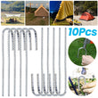 10 Heavy Duty Galvanised Steel Tent Pegs Metal Camping