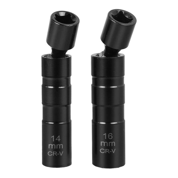 2X Magnetic Thin Wall Swivel Spark Plug Socket Removal Tool 14mm+16mm