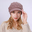 Knit Hat with Brim Baret for Women