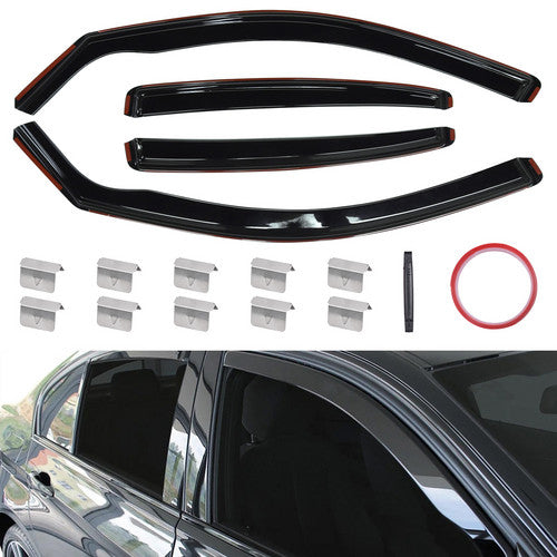 4x Wind Deflectors Black For BMW 3 Series F30 4 Door Saloon 2012-2018+Clip