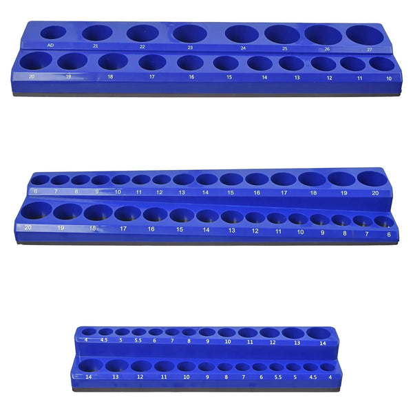 Magnetic Socket Organizer Storage Holder Tool 1/4" 3/8" & 1/2" Metric