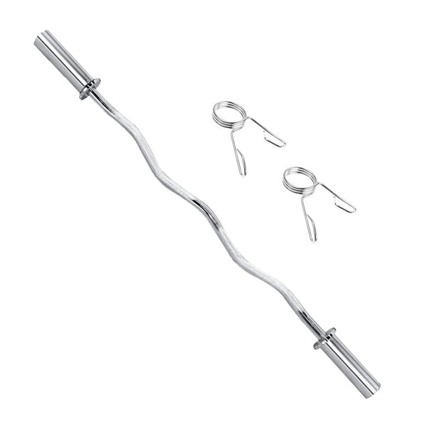 Olympic Curl Bar Weight Lifting Barbell 47" Fitness Equipment