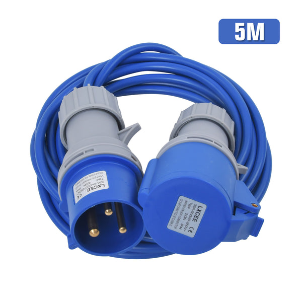 32A BLUE 240v Hook Up Marina Generator Extension Cable 5m -15m
