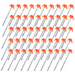 50 x Heavy Duty Hard Ground Rock Peg With HI VIZ Hook Top Camping Tent 20cm