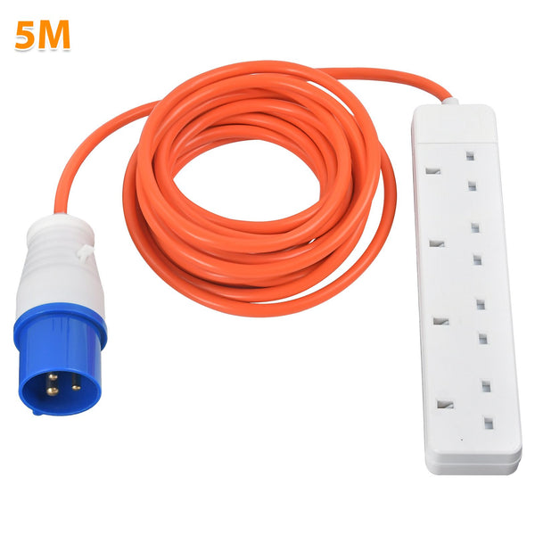 Camping 4 Way Extension Lead 5M