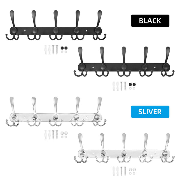 2PCS Heavy Duty Stainless Steel Wall Mounted Coat Hooks Hanger Rack Holder