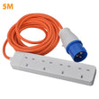 Camping 4 Way Extension Lead 5M