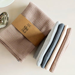 35x35cm 4PCS Home Kitchen Waffle Pattern Tea Towel Absorbent Dish Cleaning Towel