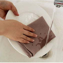 35x35cm 4PCS Home Kitchen Waffle Pattern Tea Towel Absorbent Dish Cleaning Towel