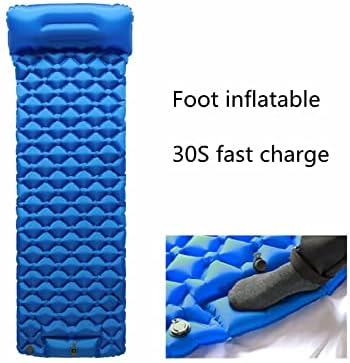 190cm Foot Press Inflatable Lightweight Pad with Air Pillow Campin  Sleeping Pad