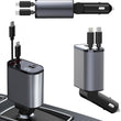 Retractable 60W Car Phone Fast Charger with 2 USB Ports