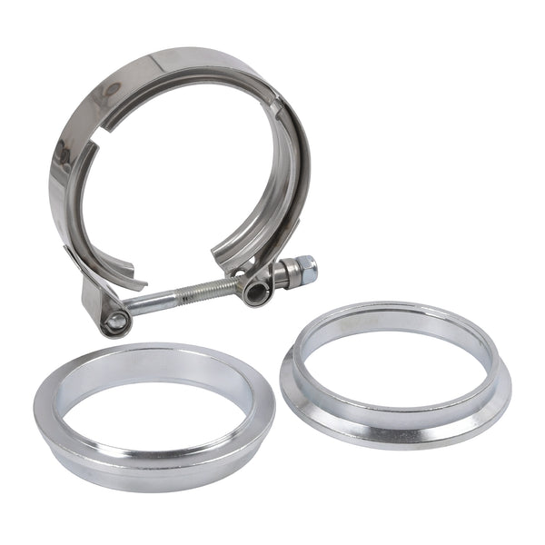 V-BAND CLAMP + FLANGES COMPLETE STAINLESS STEEL EXHAUST TURBO HOSE