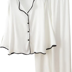 Womens  Pajamas Two Piece Suit Long Sleeve Top Pants Pajama Set