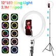 12" LED Selfie Ring Light w/ Tripod Stand Cell Phone Holder Makeup Live Video