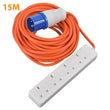 Camping 4 Way Extension Lead 15M (Electric Hook Up Cable Caravan Campsite)