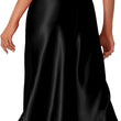 Women High Waist Solid Maxi Satin Skirt