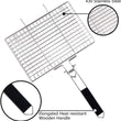 Stainless Steel Grilling Basket Portable Non-Stick Grill Basket with Handle
