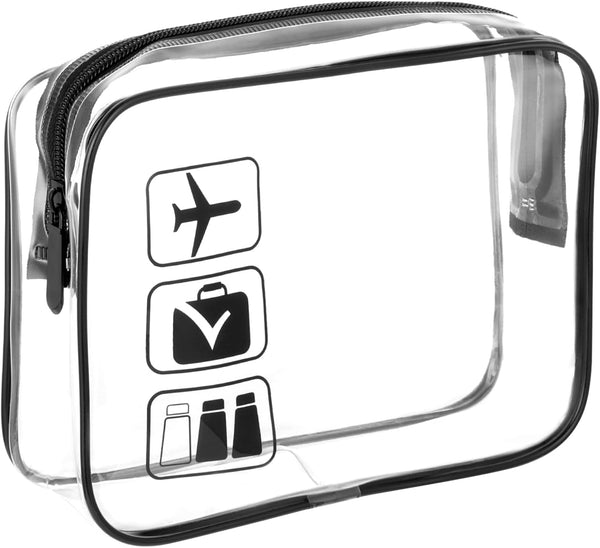 Clear Toiletry Bag with Zippers Travel Cosmetic Makeup Bag