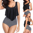 Women Top Ruffled High Waist Swimwear Two Pieces Bathing Suits Bikini Sets