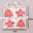 12pcs Christmas Ornament Wooden Hanging Pendants