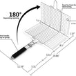 Stainless Steel Grilling Basket Portable Non-Stick Grill Basket with Handle