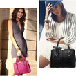 Women  PU Leather Top Handle Satchel Shoulder Bag