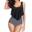 Women Top Ruffled High Waist Swimwear Two Pieces Bathing Suits Bikini Sets