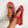 Women's Colorblock Ankle Strap Lightweight Flat Sandals