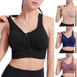 Seamless Wirefree Front Zip Yoga Bra