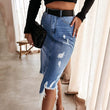 Women's A-Line Sexy Casual Irregular Denim Skirt